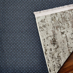 Bej Soyut Modern Etnik Desenli Halı  | Makinada Yıkanabilir | Hav Toz Vermez | Leke Tutmayan | Kaymaz Taban | Dijital Makine Baskı | Salon Yolluk Mutfak Halısı