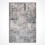 Gray Beige Distressed Living Room Rug