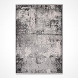 Gray Dark Gray Distressed Living Room Rug - Acrylic