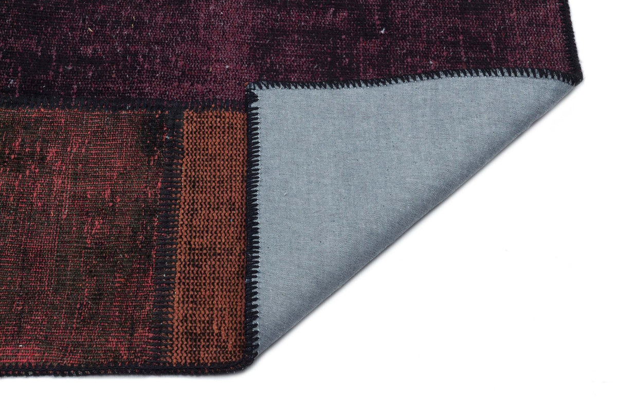 Kilva Siyah ve Kahverengi Patchwork Desenli El Dokuma Halı 160x230 cm – detay görünümü