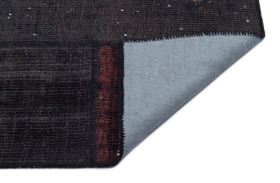 Kilva Siyah ve Antrasit Patchwork Desenli El Dokuma Halı 160x230 cm – detay görünümü