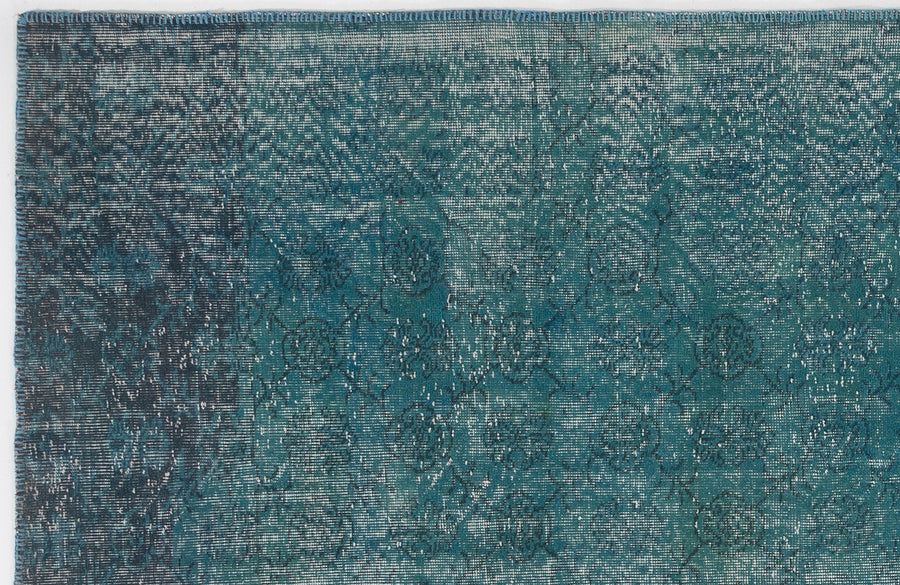 Tirena Turkuaz ve Gri Soyut Desenli El Dokuma Halı 205x341 cm – detay görünümü
