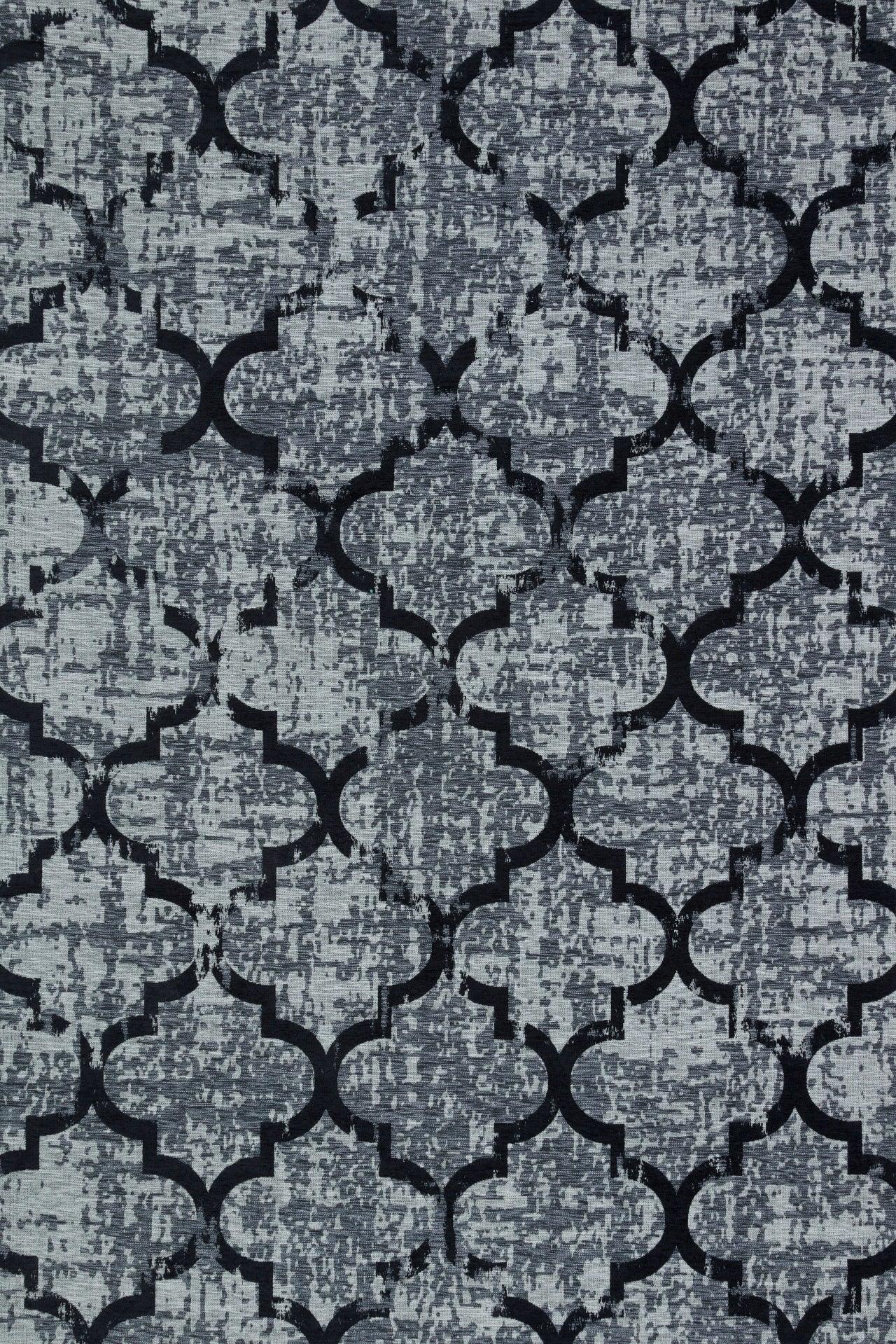 Antrasit Gri Geometrik Modern Halı - Yıkanabilir - Kaymaz Taban - Pati Dostu