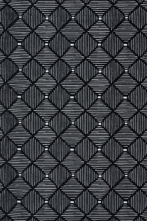 Siyah Geometrik Modern Etnik Desenli Halı  | Makinada Yıkanabilir | Hav Toz Vermez | Leke Tutmayan | Kaymaz Taban | Dijital Makine Baskı | Salon Yolluk Mutfak Halısı