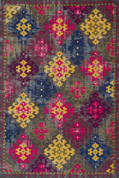 Gri Geometrik Modern Etnik Desenli Halı  | Makinada Yıkanabilir | Hav Toz Vermez | Leke Tutmayan | Kaymaz Taban | Dijital Makine Baskı | Salon Yolluk Mutfak Halısı