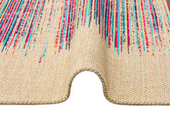 Hasır Görünümlü Kaymaz Renkli Dokuma Modern Kilim Halı