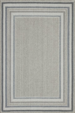 Mavi Çerçeveli Modern Etnik Desenli Halı  | Makinada Yıkanabilir | Hav Toz Vermez | Leke Tutmayan | Kaymaz Taban | Dijital Makine Baskı | Salon Yolluk Mutfak Halısı