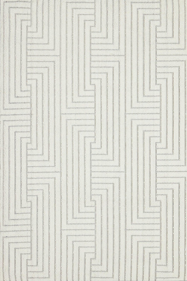 Beyaz Krem Geometrik Modern Halı - Yıkanabilir - Kaymaz Taban - Pati Dostu
