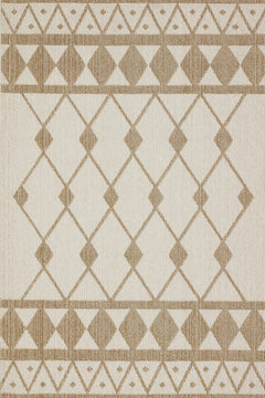 Bej Etnik Modern Etnik Desenli Halı  | Makinada Yıkanabilir | Hav Toz Vermez | Leke Tutmayan | Kaymaz Taban | Dijital Makine Baskı | Salon Yolluk Mutfak Halısı