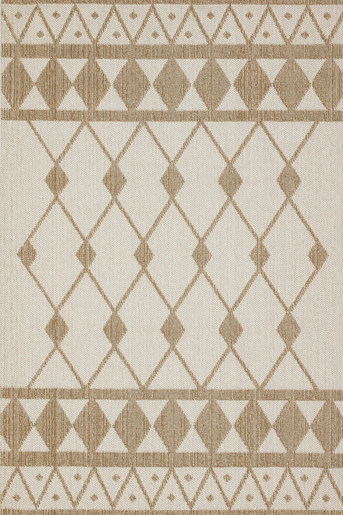 Bej Etnik Modern Etnik Desenli Halı  | Makinada Yıkanabilir | Hav Toz Vermez | Leke Tutmayan | Kaymaz Taban | Dijital Makine Baskı | Salon Yolluk Mutfak Halısı