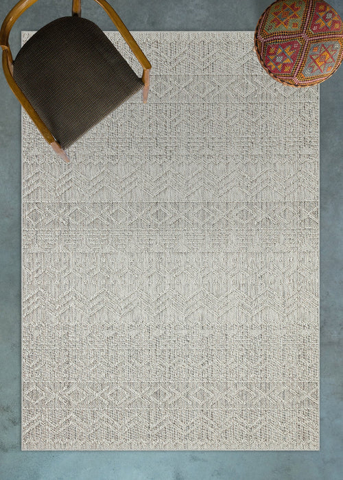 Krem Geometrik Modern Etnik Desenli Halı  | Makinada Yıkanabilir | Hav Toz Vermez | Leke Tutmayan | Kaymaz Taban | Dijital Makine Baskı | Salon Yolluk Mutfak Halısı