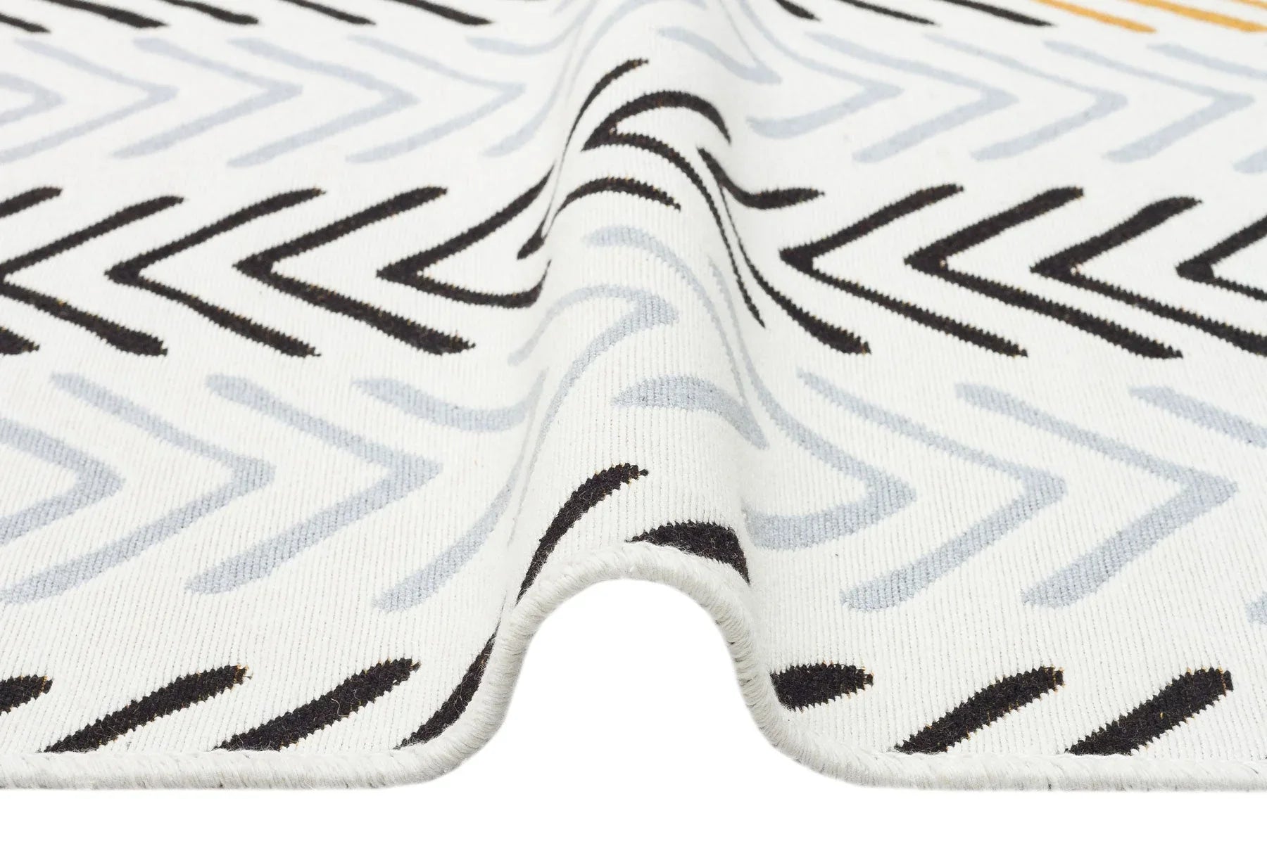 Beyaz Gri Dekoratif Geometrik Jüt Halı - Yıkanabilir - Pati Dostu - Toz Vermez