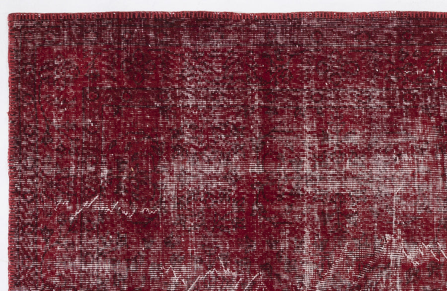 Tirena Kırmızı ve Bordo Soyut Desenli El Dokuma Halı 162x327 cm – detay görünümü