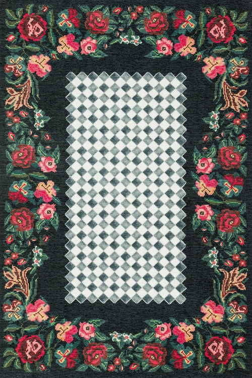 Kırmızı Karabağ Modern Etnik Desenli Halı  | Makinada Yıkanabilir | Hav Toz Vermez | Leke Tutmayan | Kaymaz Taban | Dijital Makine Baskı | Salon Yolluk Mutfak Halısı