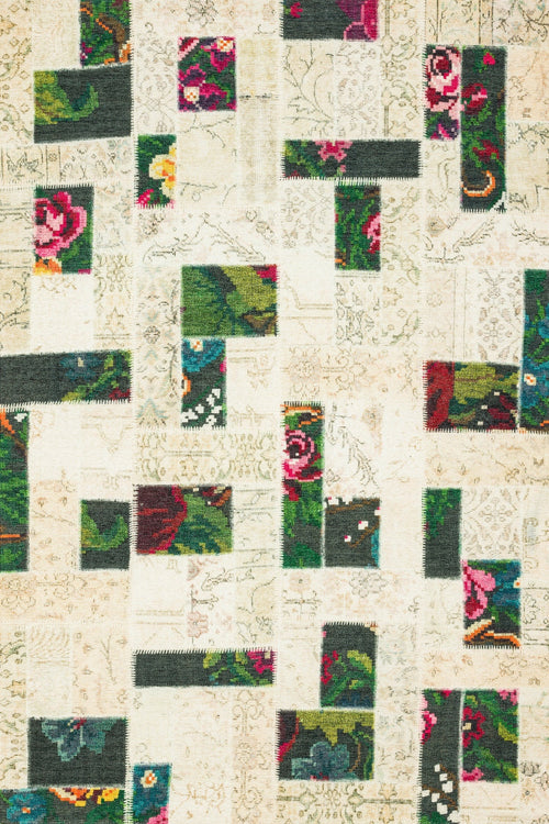 Krem Karabağ Modern Etnik Desenli Halı  | Makinada Yıkanabilir | Hav Toz Vermez | Leke Tutmayan | Kaymaz Taban | Dijital Makine Baskı | Salon Yolluk Mutfak Halısı