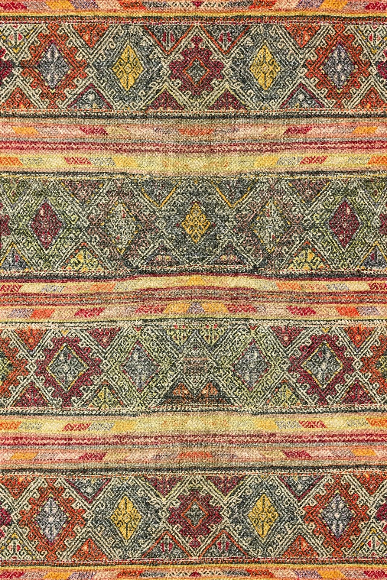 Etnik Kilim Halı - Yıkanabilir - Kaymaz Taban - Pati Dostu