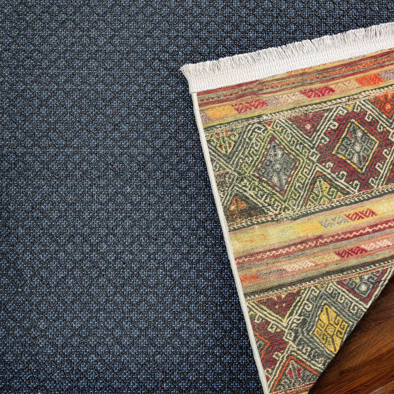 Etnik Kilim Halı - Yıkanabilir - Kaymaz Taban - Pati Dostu