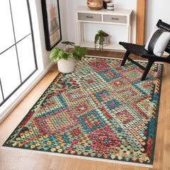 Gri Etnik Modern Etnik Desenli Halı  | Makinada Yıkanabilir | Hav Toz Vermez | Leke Tutmayan | Kaymaz Taban | Dijital Makine Baskı | Salon Yolluk Mutfak Halısı