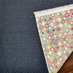 Bej Geometrik Modern Etnik Desenli Halı  | Makinada Yıkanabilir | Hav Toz Vermez | Leke Tutmayan | Kaymaz Taban | Dijital Makine Baskı | Salon Yolluk Mutfak Halısı