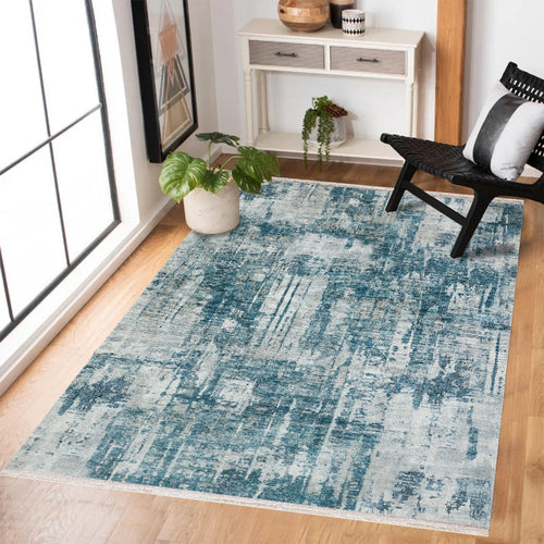 Gri Soyut Modern Etnik Desenli Halı  | Makinada Yıkanabilir | Hav Toz Vermez | Leke Tutmayan | Kaymaz Taban | Dijital Makine Baskı | Salon Yolluk Mutfak Halısı