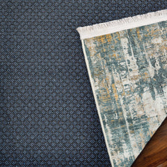 Bej Soyut Modern Etnik Desenli Halı  | Makinada Yıkanabilir | Hav Toz Vermez | Leke Tutmayan | Kaymaz Taban | Dijital Makine Baskı | Salon Yolluk Mutfak Halısı