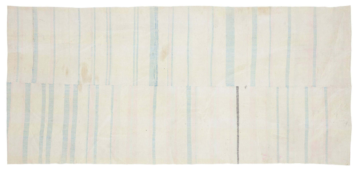 Varevi Kırmızı ve Mavi Patchwork Desenli El Dokuma Kilim 171x373 cm – detay görünümü