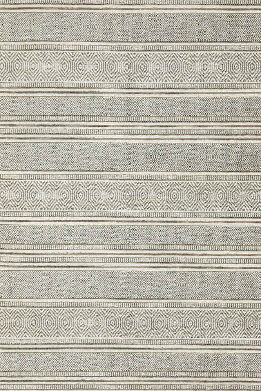Modern Geometric Grey and Cream Area Rug – in the living room