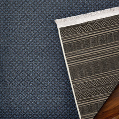 Antrasit Etnik Modern Etnik Desenli Halı  | Makinada Yıkanabilir | Hav Toz Vermez | Leke Tutmayan | Kaymaz Taban | Dijital Makine Baskı | Salon Yolluk Mutfak Halısı