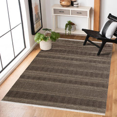 Gri Etnik Modern Etnik Desenli Halı  | Makinada Yıkanabilir | Hav Toz Vermez | Leke Tutmayan | Kaymaz Taban | Dijital Makine Baskı | Salon Yolluk Mutfak Halısı