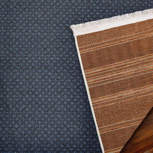 Turuncu Etnik Modern Etnik Desenli Halı  | Makinada Yıkanabilir | Hav Toz Vermez | Leke Tutmayan | Kaymaz Taban | Dijital Makine Baskı | Salon Yolluk Mutfak Halısı