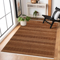 Turuncu Etnik Modern Etnik Desenli Halı  | Makinada Yıkanabilir | Hav Toz Vermez | Leke Tutmayan | Kaymaz Taban | Dijital Makine Baskı | Salon Yolluk Mutfak Halısı