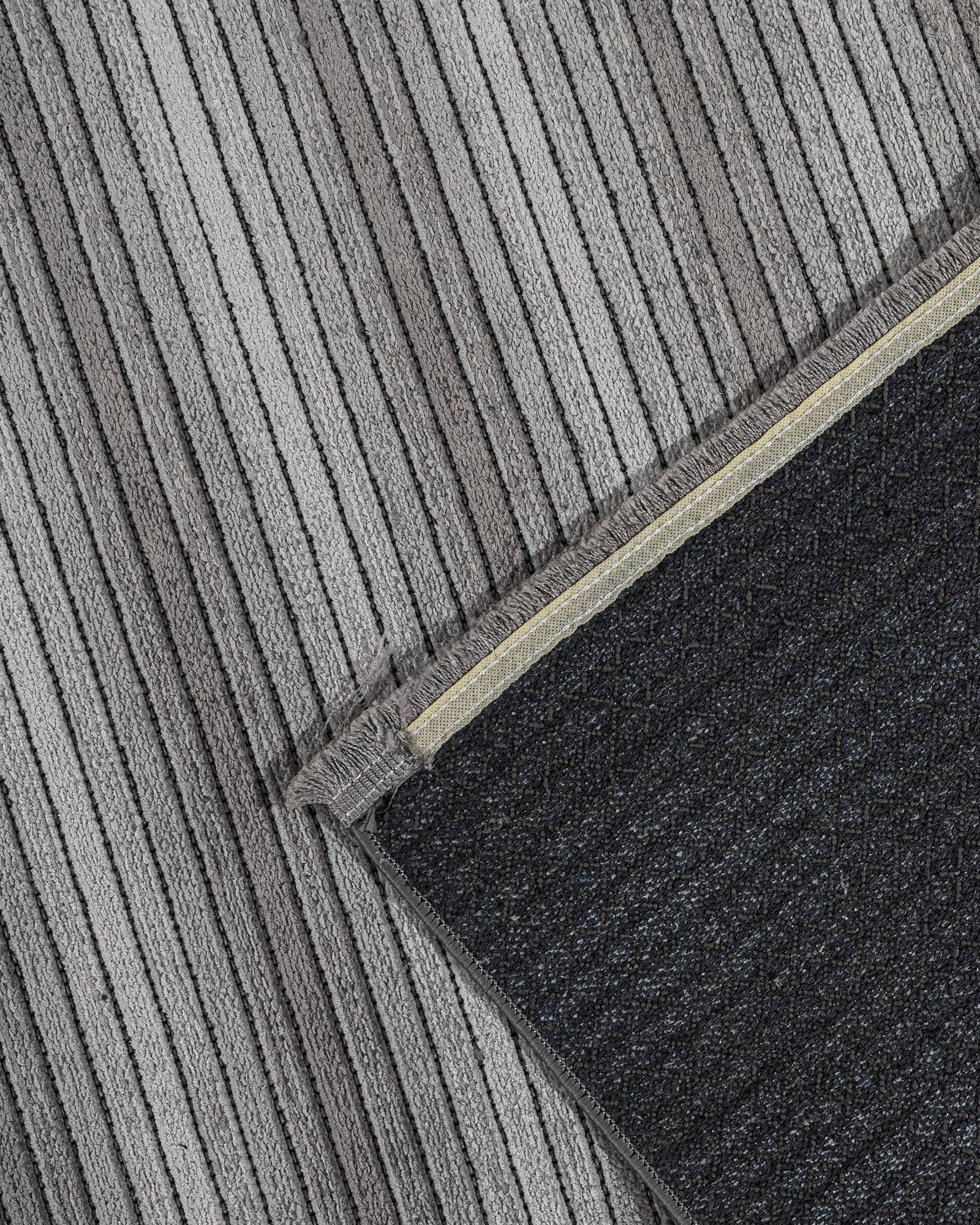 Antrasit Gri Dokulu Düz Triko Halı - Toz Vermez