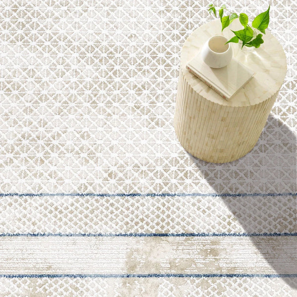 Bej Krem Minimalist Modern Halı - Yıkanabilir - Kaymaz Taban - Pati Dostu