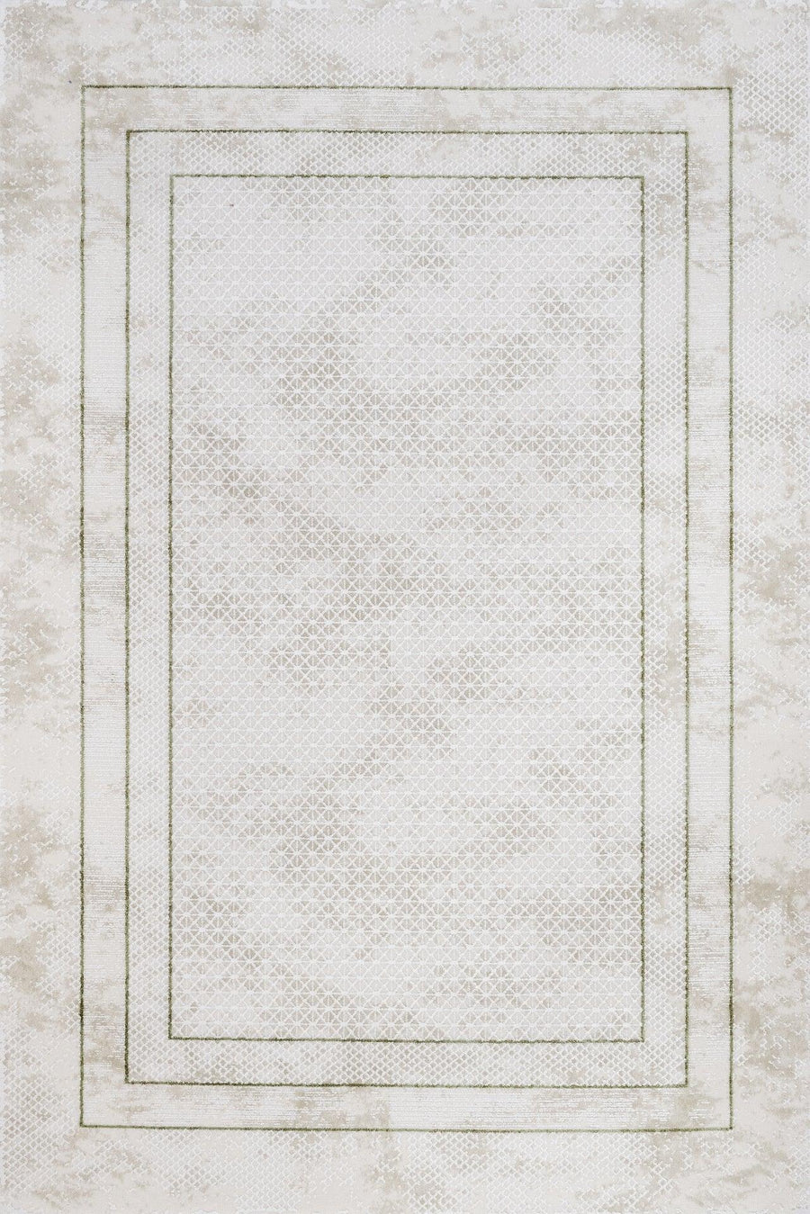 Beyaz Geometrik Minimalist Halı - Yıkanabilir - Kaymaz Taban - Pati Dostu