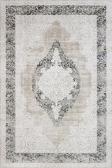 Beige Cream Classic Living Room Rug Botanical - Cotton Digital Print