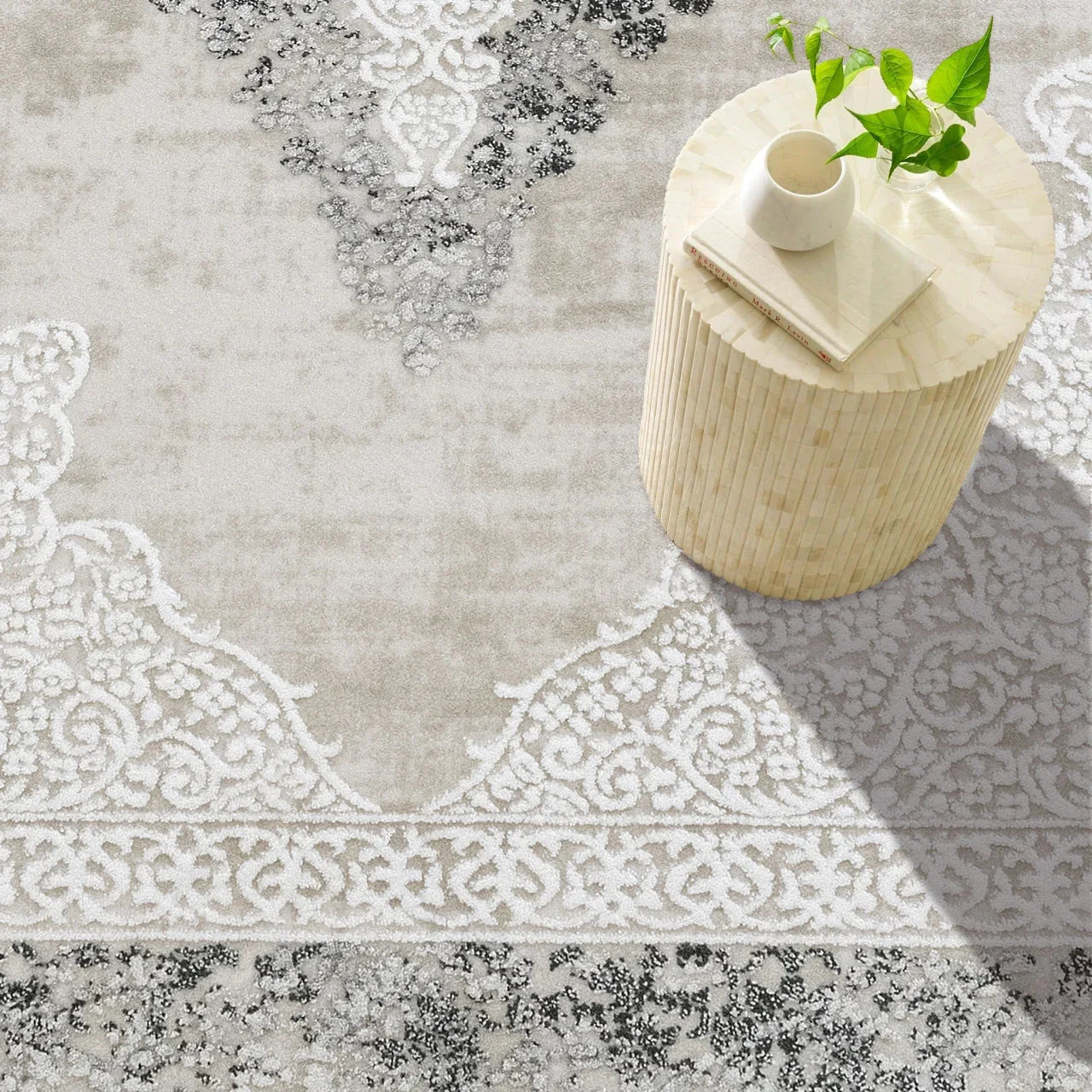 Göbekli Modern Halı - Yıkanabilir - Kaymaz Taban - Pati Dostu