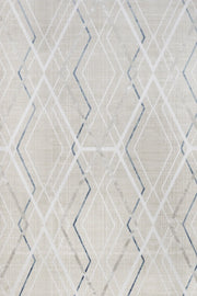 Beyaz Gri Geometrik Minimalist Halı - Yıkanabilir - Kaymaz Taban - Pati Dostu