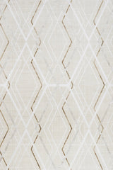 Beige White Modern Geometric Striped Living Room Rug - Cotton