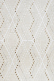 Bej Vizon Baklava Geometrik Halı - Yıkanabilir - Kaymaz Taban - Pati Dostu