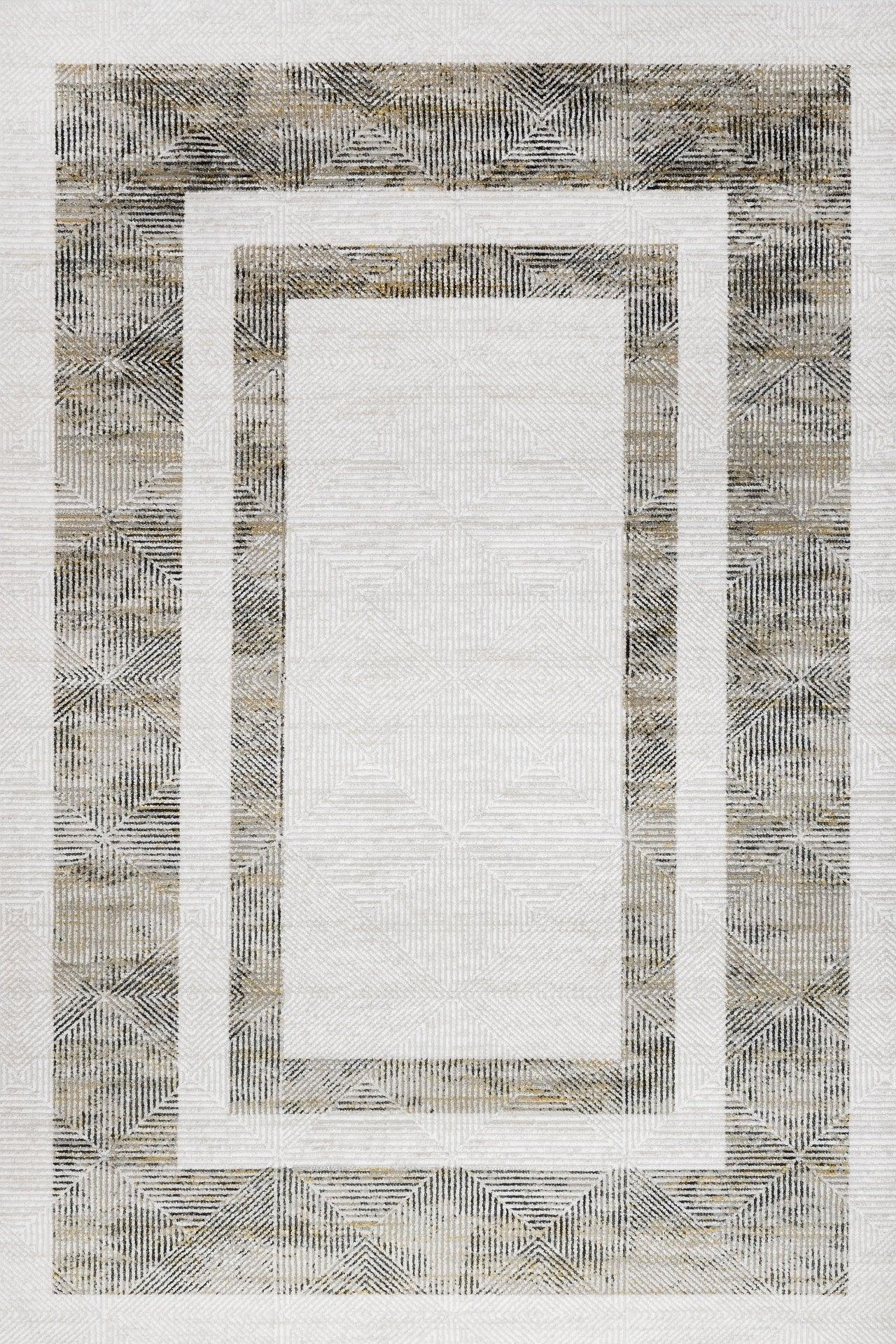 Bordürlü Modern Halı - Yıkanabilir - Kaymaz Taban - Pati Dostu