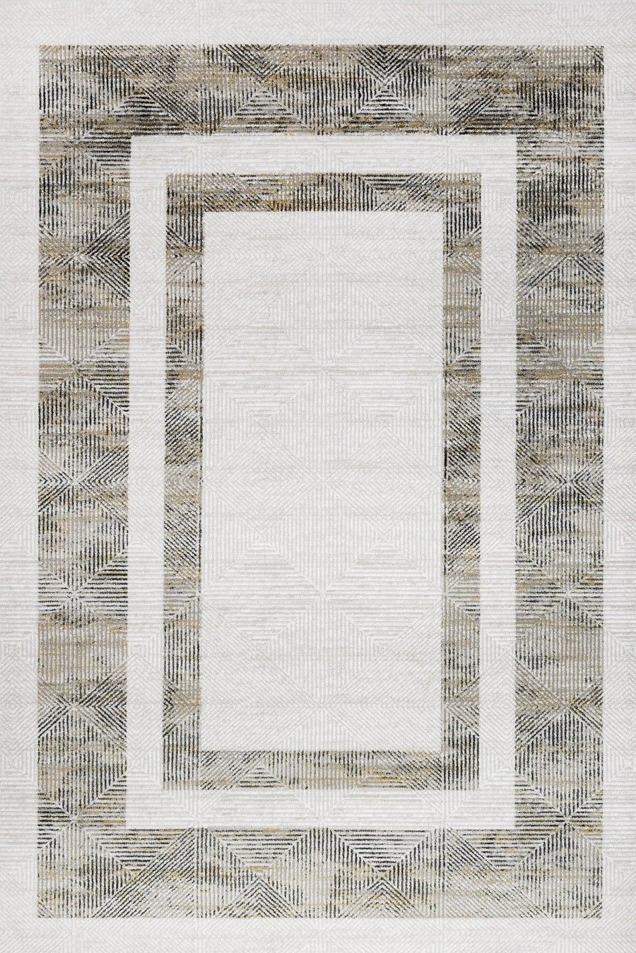 Bordürlü Modern Halı - Yıkanabilir - Kaymaz Taban - Pati Dostu