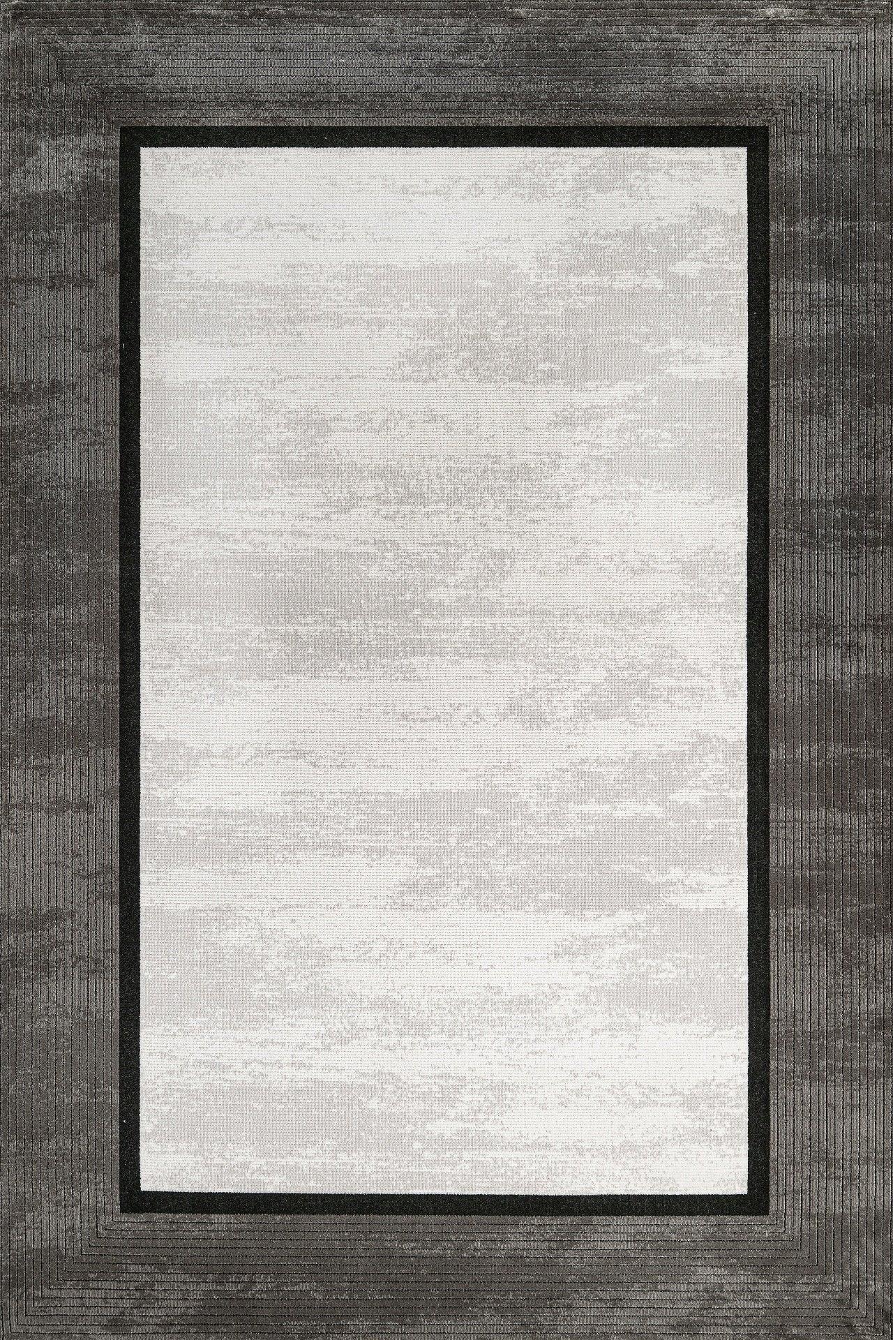 Antrasit Gri Bordürlü Minimalist Halı - Yıkanabilir - Kaymaz Taban - Pati Dostu