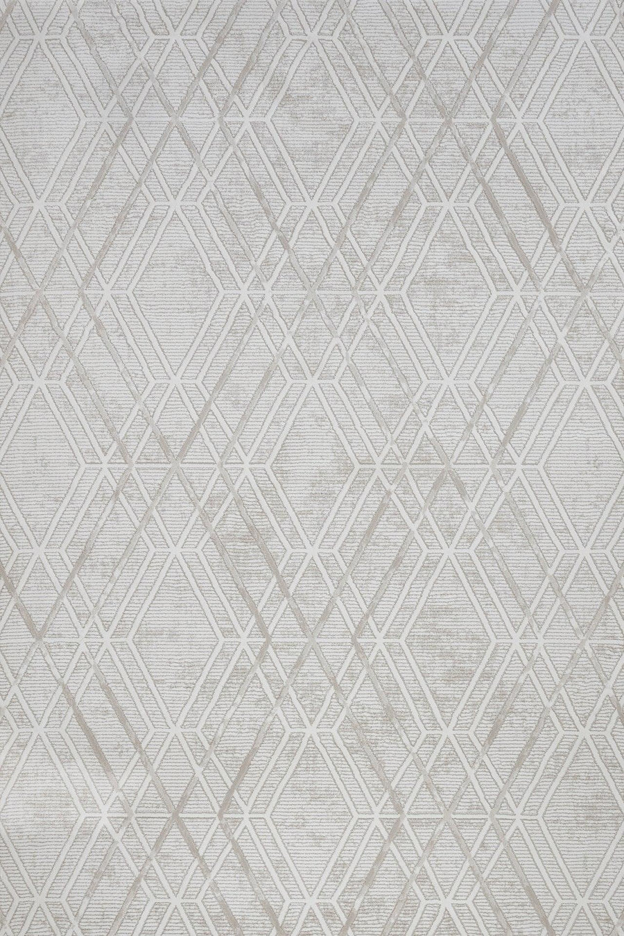 Beyaz Gri Baklava Geometrik Halı - Yıkanabilir - Kaymaz Taban - Pati Dostu