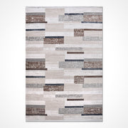 Bej Geometrik Akrilik Makine Halısı