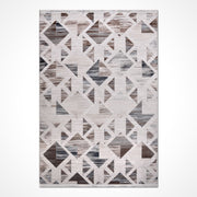 Bej Geometrik Akrilik Makine Halısı