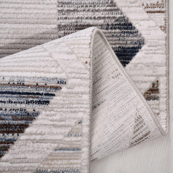 Bej Baklava Desenli Dokulu Triko Halı - Pati Dostu - Toz Vermez