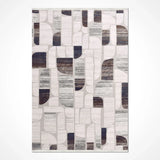 Light Gray Dark Blue Modern Geometric Living Room Rug Geometric Forms - Acrylic