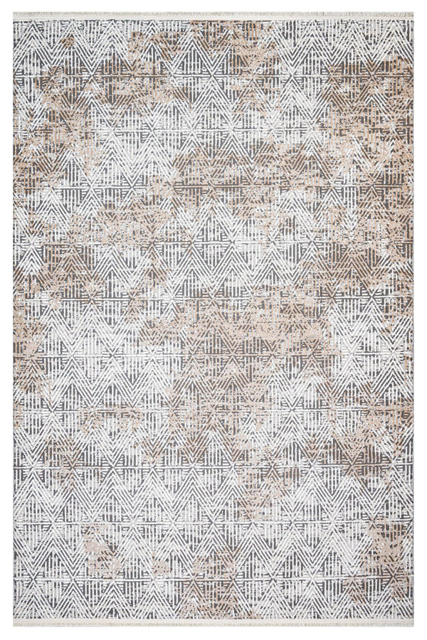Krem Modern Soyut Triko Halı - Pati Dostu - Toz Vermez