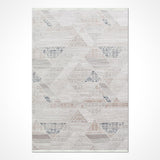 Krem ve Antrasit Halı Geometrik Desenli Modern