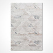 Bej Geometrik Akrilik Makine Halısı